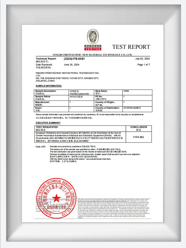 تقرير اختبار سلسلة BK لعام 2000